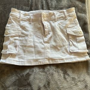 White cargo mini skirt